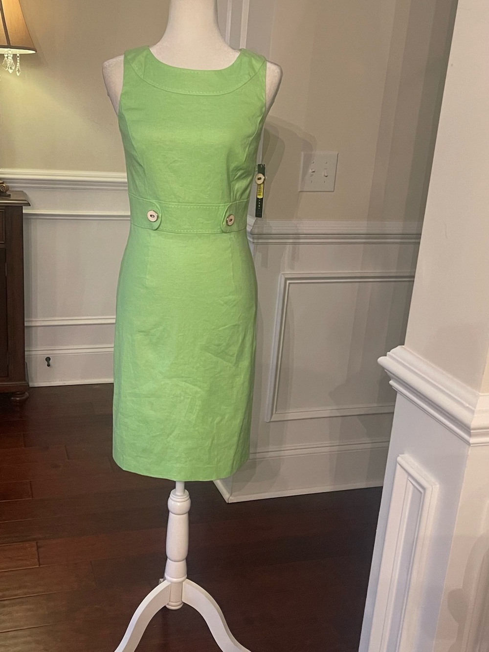 Antonio Melani lime green linen sheath dress Sz 2 NWzt